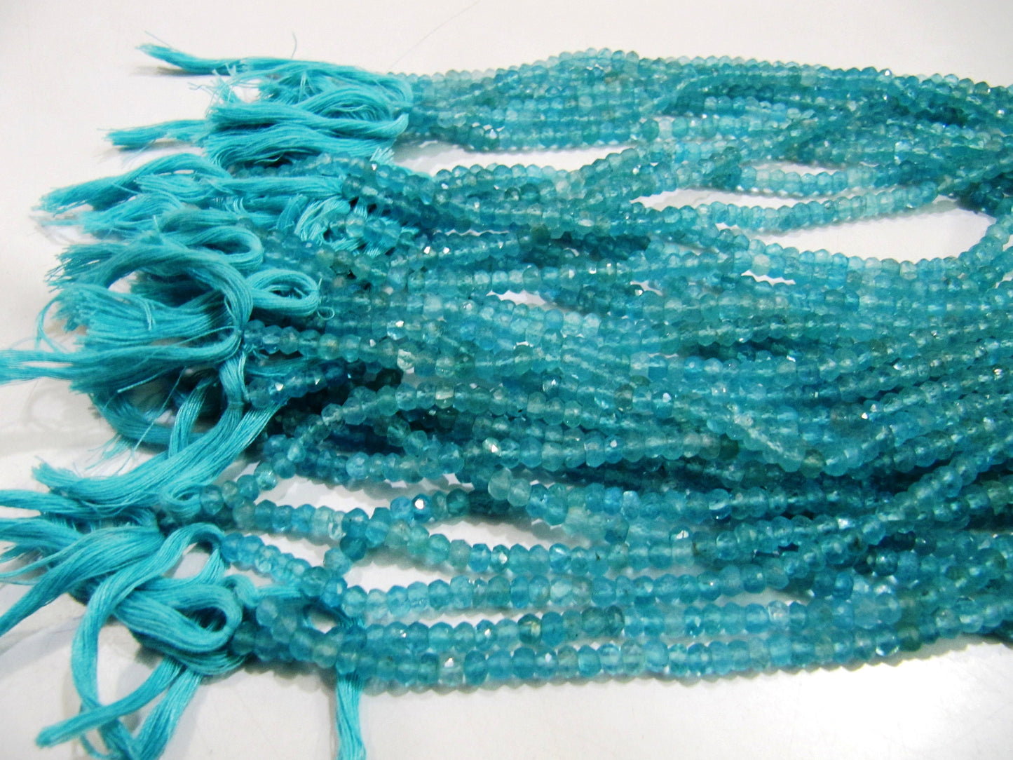 Natural Genuine Apatite Rondelle Faceted 5mm Beads Strand 13 inches long Best Quality Wholesale prices jewelry making gemstone beads