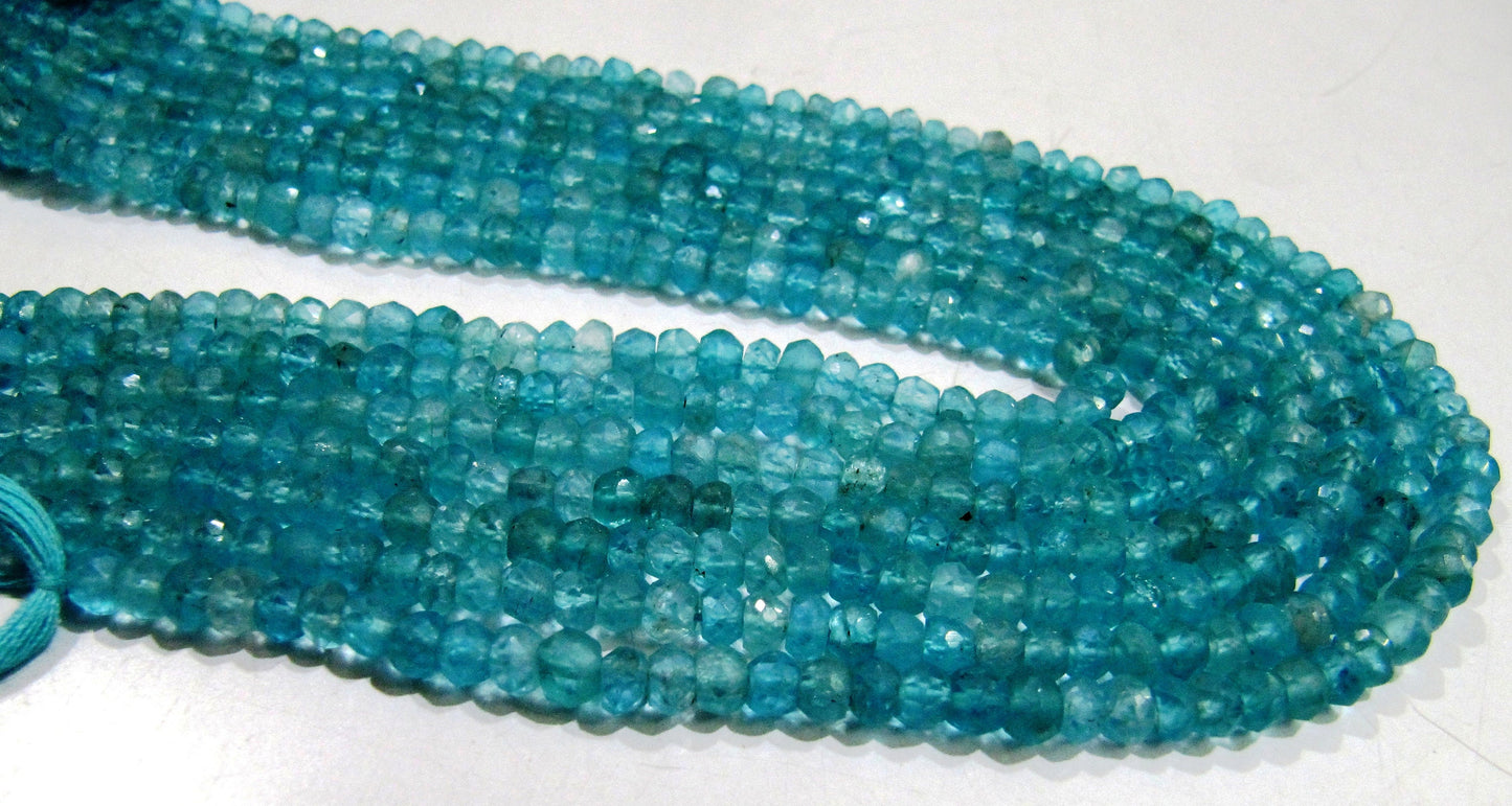 Natural Genuine Apatite Rondelle Faceted 5mm Beads Strand 13 inches long Best Quality Wholesale prices jewelry making gemstone beads