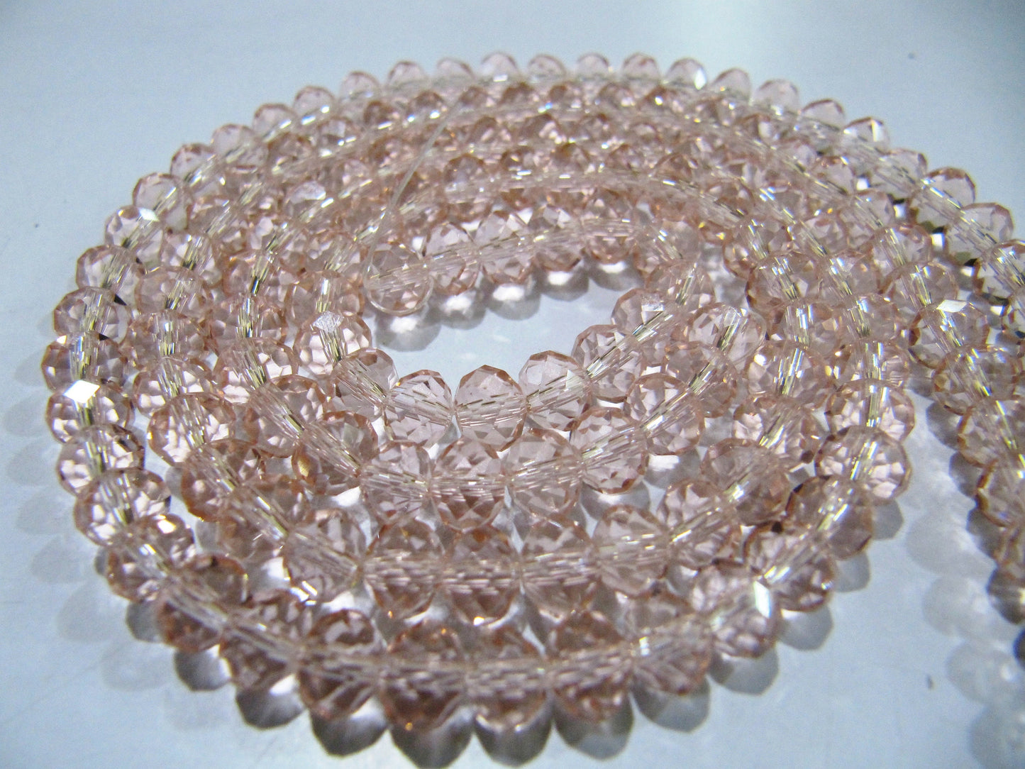 Pink Quartz Rondelle Faceted Size 6MM Beads  Micro Faceted Crystal Far Size Beads 100 Beads Per Strings  Approx Wholesale Prices