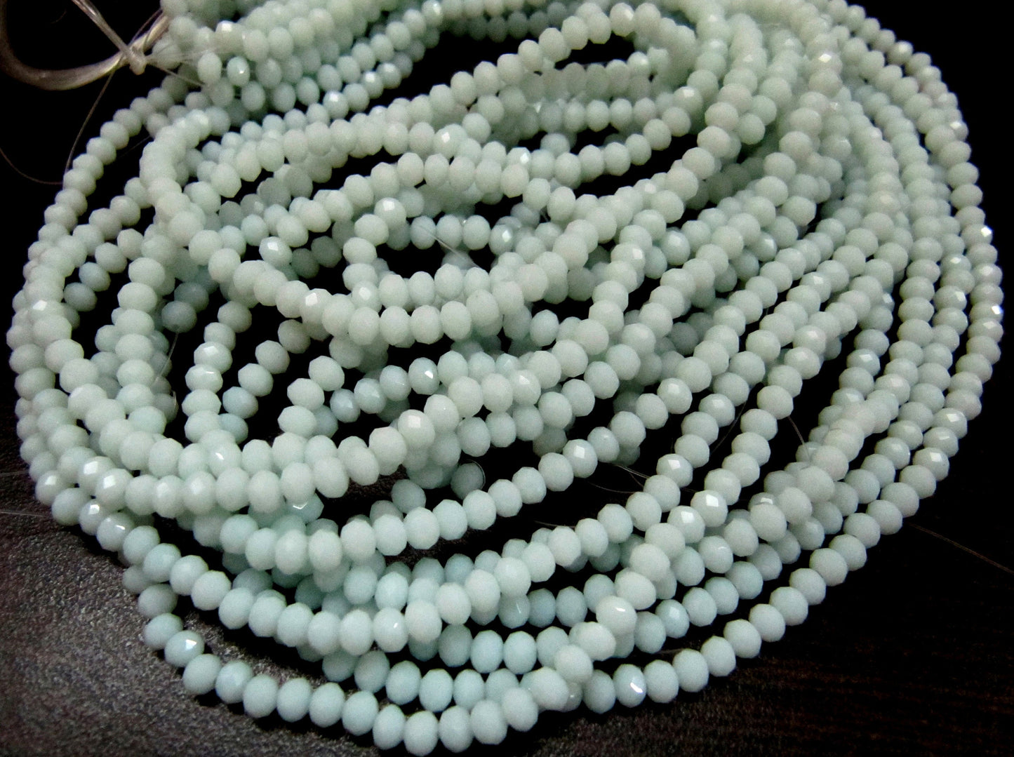Light color  Amazonite Hydro quartz Rondelle Faceted 3-4 mm Beads Strand 16 inches long  approx. 150 Beads per Strand Wholesale Prices
