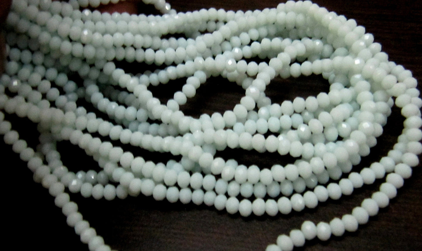 Light color  Amazonite Hydro quartz Rondelle Faceted 3-4 mm Beads Strand 16 inches long  approx. 150 Beads per Strand Wholesale Prices