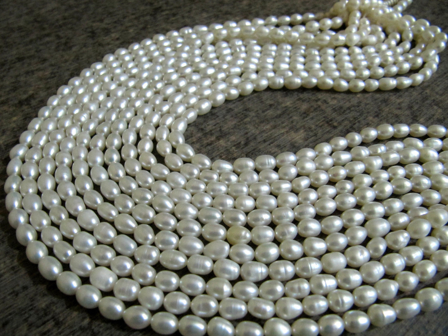 Natural Fresh water Pearl Rice White Pearl 5X7mm Size Beads Strand 15 inches Long Top Quality Jewelry Making Gemstone Beads