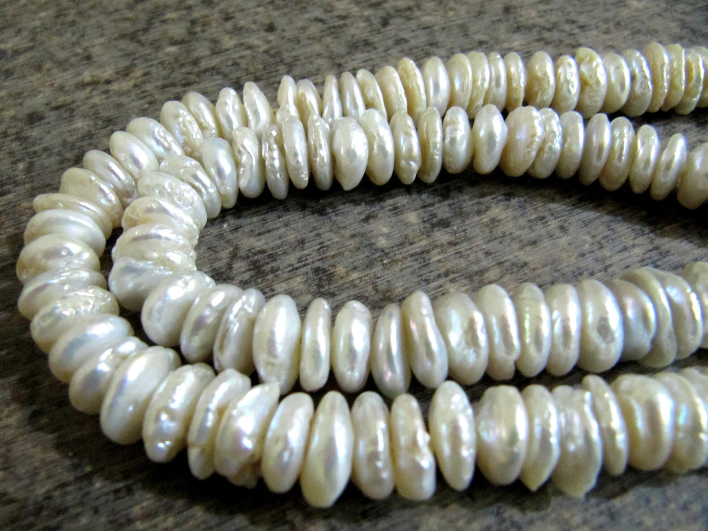 Natural White  Pearl Button Disc Shape 10 to 11mm Size Beads Strand 8 inches Long Jewelry Making Gemstone Beads Wholesale Prices