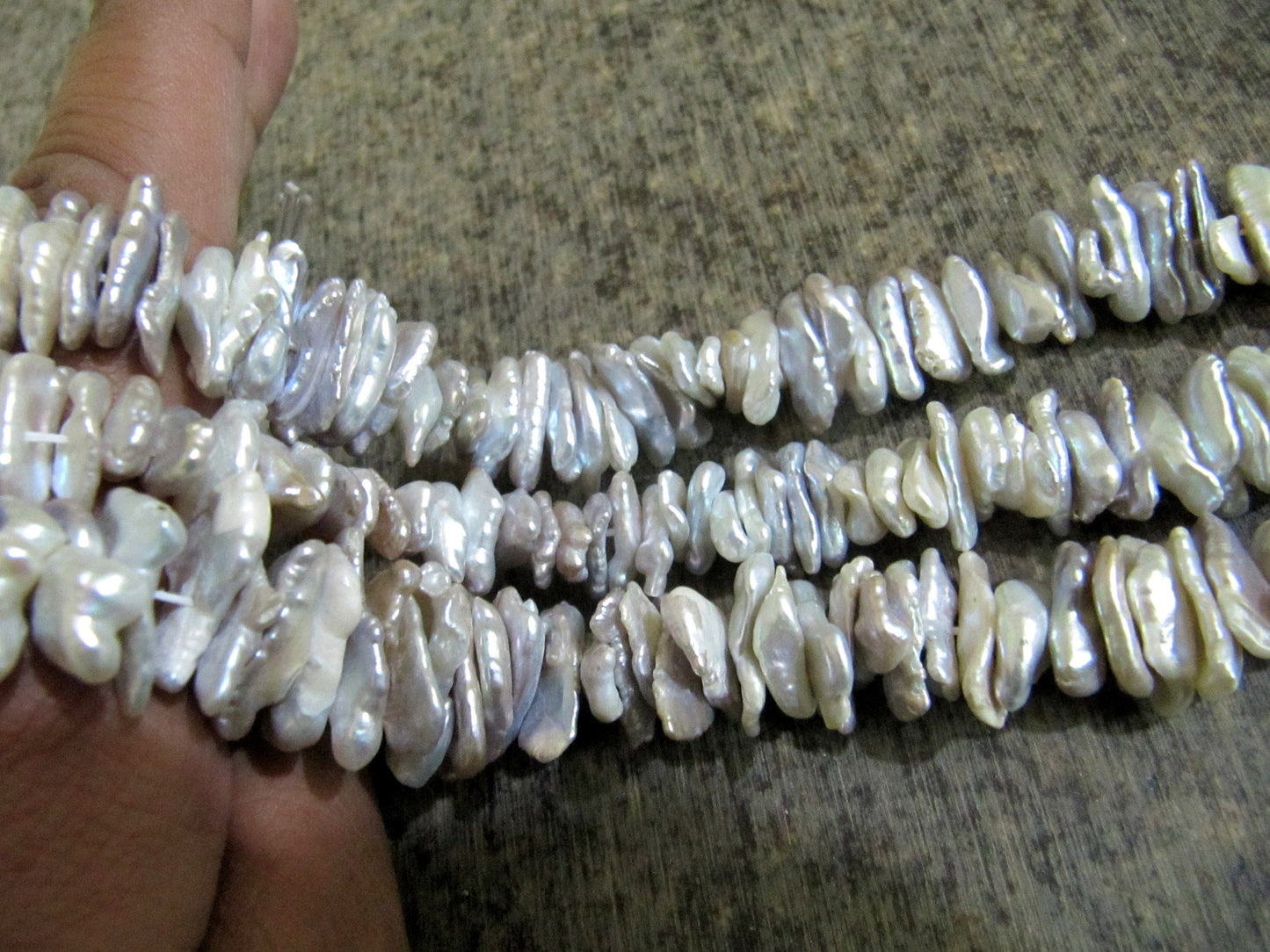 Natural Grey Pearl Freeshape Nugget Tumbled  13 to 20mm Size Beads Strand 8 inches Long Jewelry Making Gemstone Beads Wholesale Prices