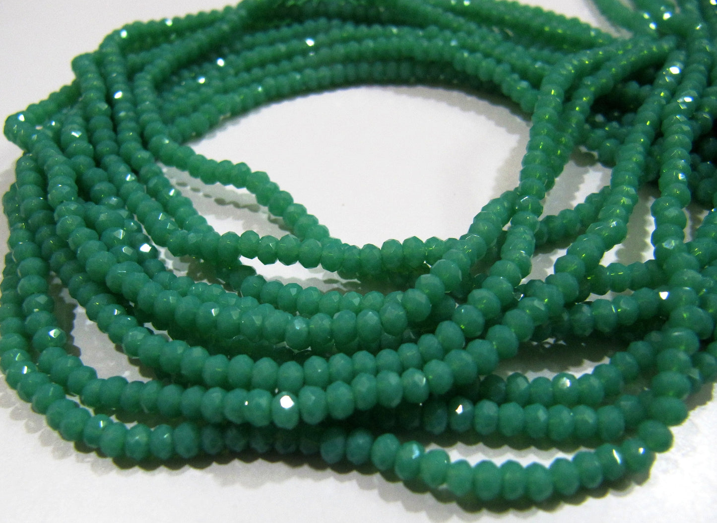 Green Amazonite Hydro quartz Rondelle Micro Faceted 3mm Beads Strand 16 inches long approx. 200 Beads per Strand Wholesale Prices