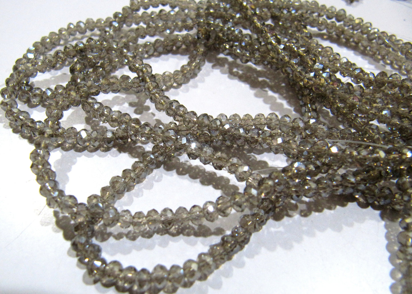 AB Coated Labradorite Hydro Quartz Rondelle Faceted Size 3mm Beads Strand 14 inches long approx. 150 Beads per String Wholesale prices