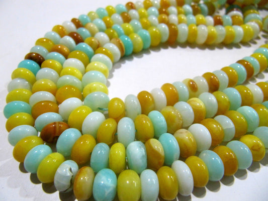 Natural Multi Color opal Rondelle Plain Smooth Beads 8 to 9mm best Quality Beads Strand 8 inches Long Jewelry making gemstone