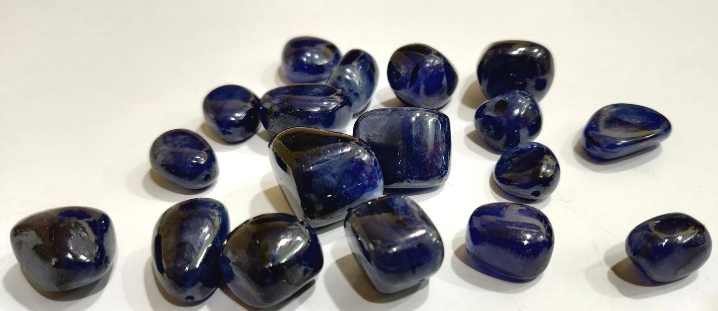 Pack of 2 Loose Natural Blue Sapphire  10mm to 15mm Nugget Tumbled Shape Drilled Beads Precious Stone Beads  Wholesale Prices