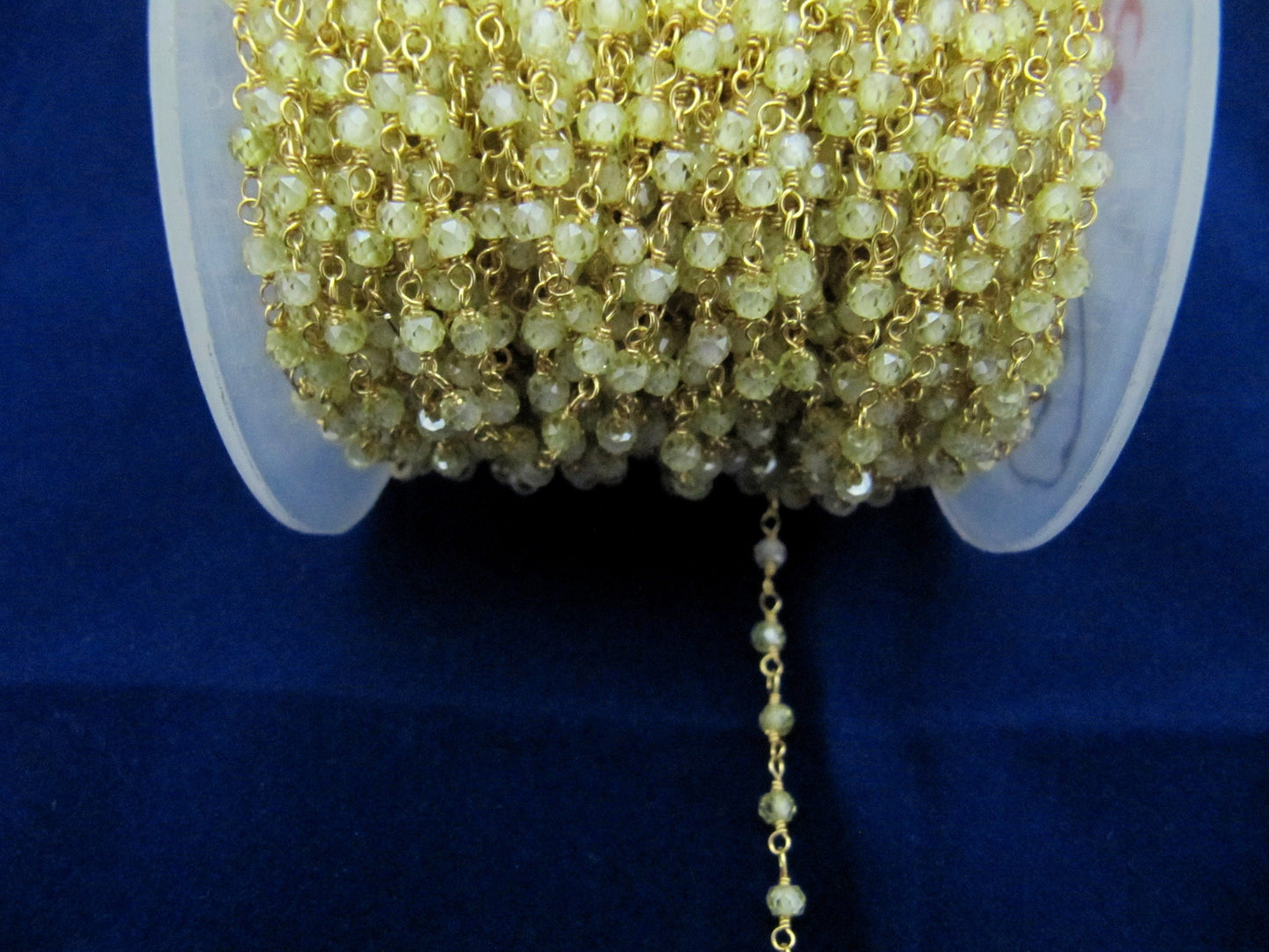 Yellow CZ Rondelle Faceted Beaded 3mm Size Cubic Zirconia Bead Crystal Rosary Chain Choose the plating sold per foot