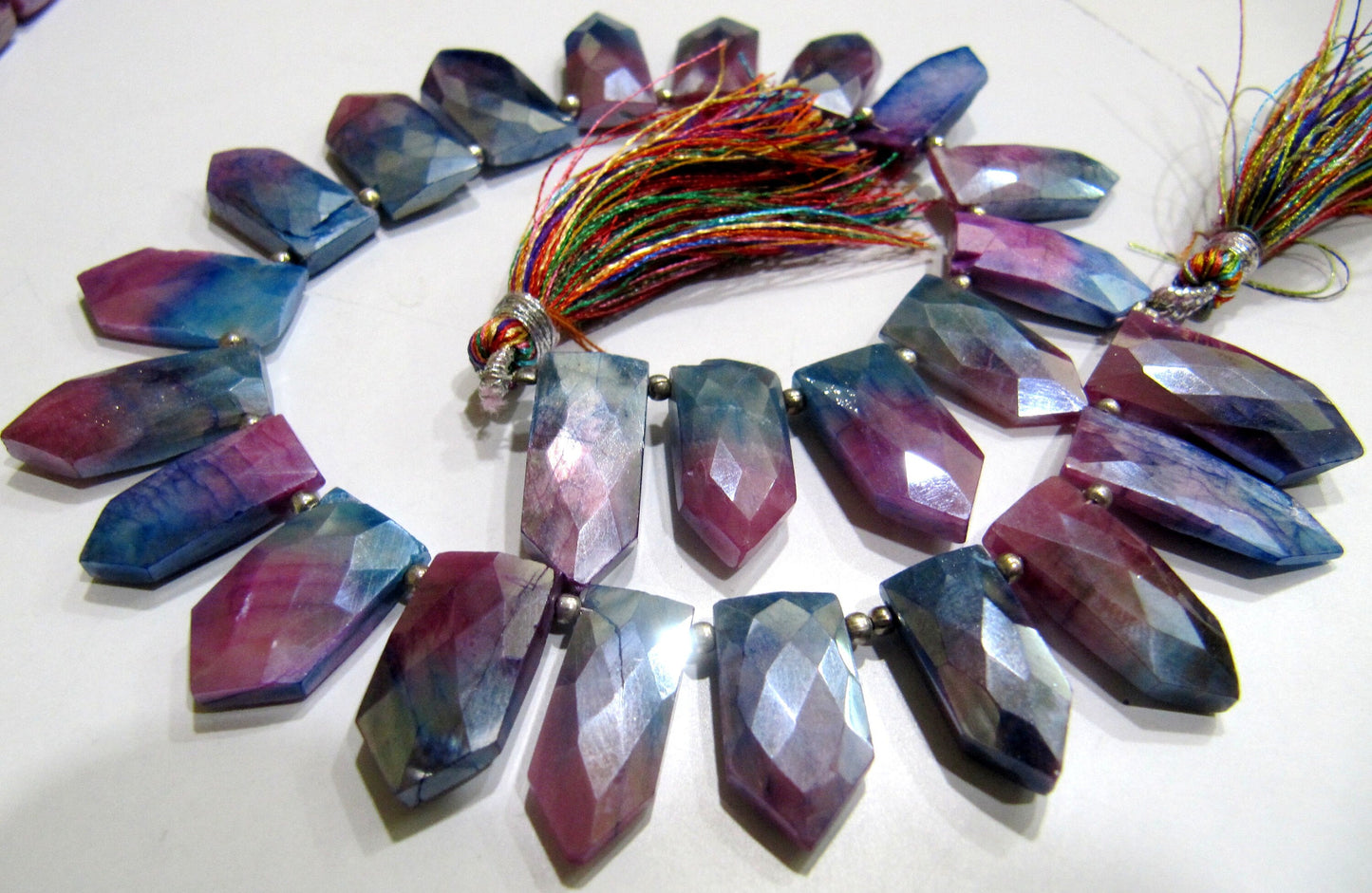 Natural Multi color Moonstone AB Mystic Coated Fancy Pencil Arrow Shape Faceted Beads 10X20mm Strand 9inch long High Quality Beads