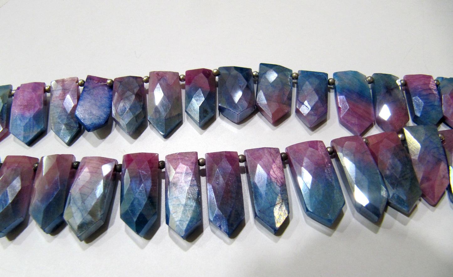 Natural Multi color Moonstone AB Mystic Coated Fancy Pencil Arrow Shape Faceted Beads 10X20mm Strand 9inch long High Quality Beads