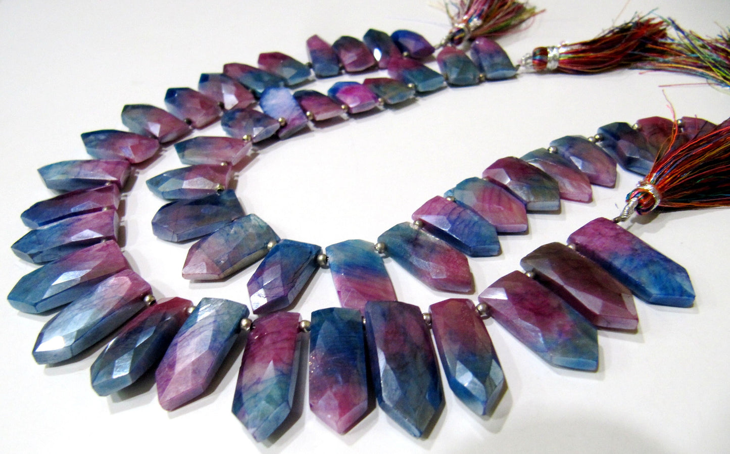 Natural Multi color Moonstone AB Mystic Coated Fancy Pencil Arrow Shape Faceted Beads 10X20mm Strand 9inch long High Quality Beads