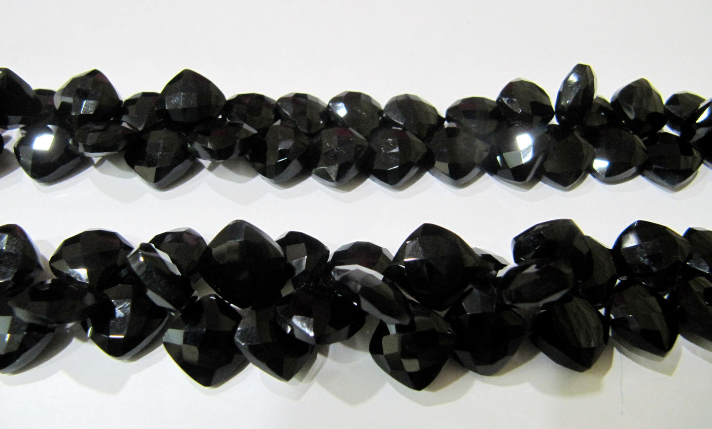 Natural Black Spinel Briolette Faceted Square Cushion Shape 10mm Size Gemstone  beads Strand 8 inches long Jewelry making beads