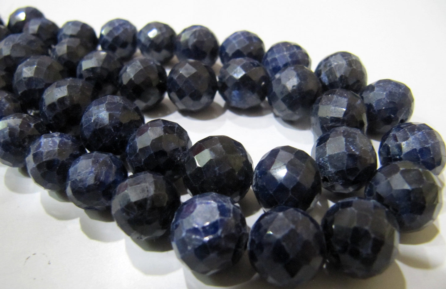 Blue sapphire Corundum Round Ball Shape Briolette Faceted 9-12mm Size Gemstone beads Strand 8 inches long Precious Gemstone Beads