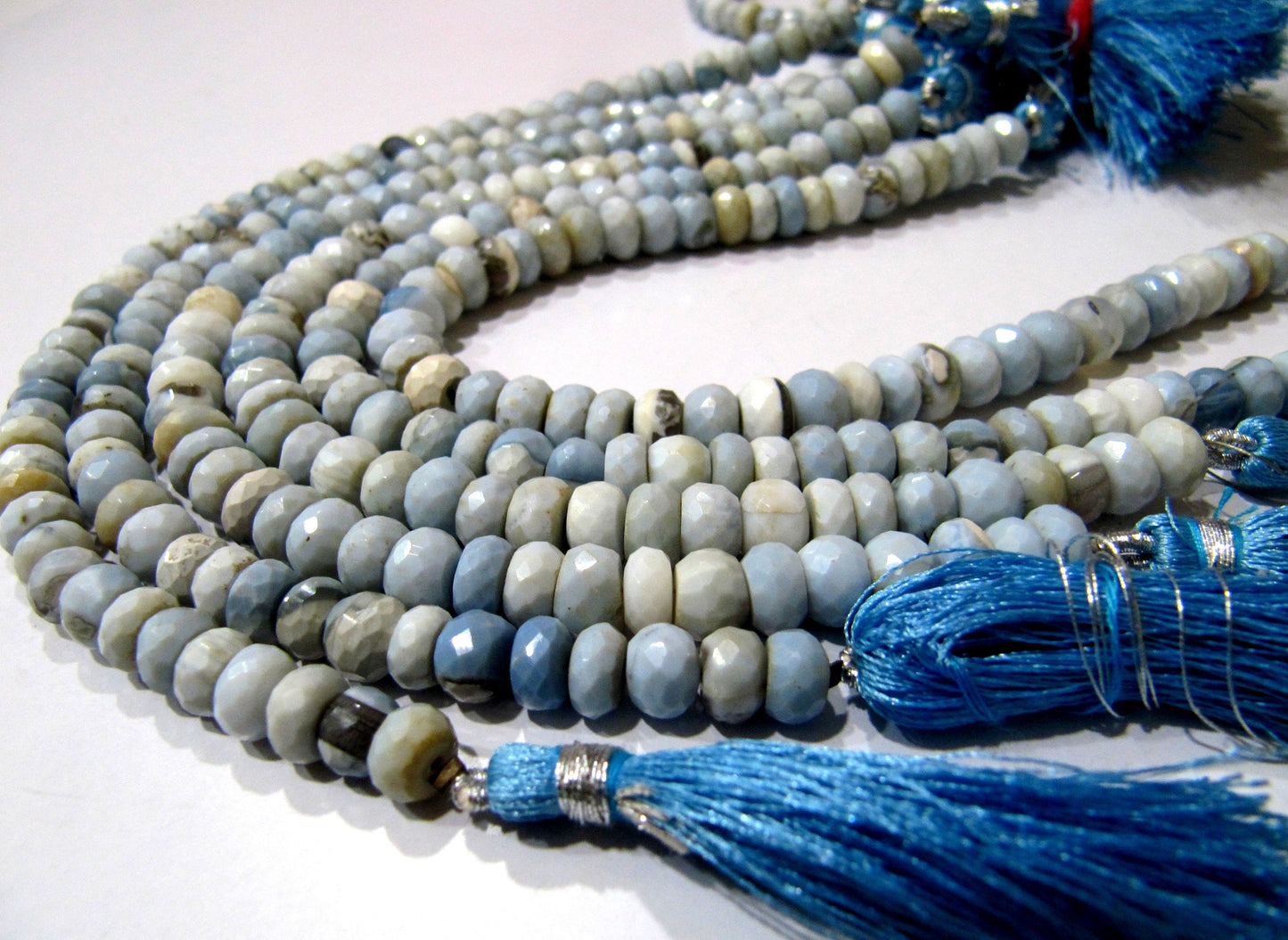 Natural Blue Opal Rondelle  faceted  7mm best Quality Beads Strand 8.5 inches Long Jewelry making Untreated gemstone beads