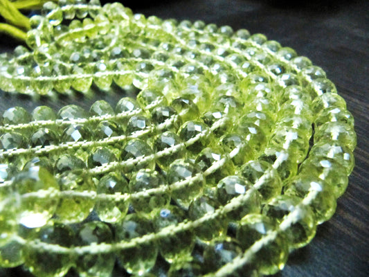Natural Lemon Quartz Rondelle Faceted 7 to 10 mm Gemstone Beads Strand 8 inches long Wholesale Prices Jewelry making Healing crystals
