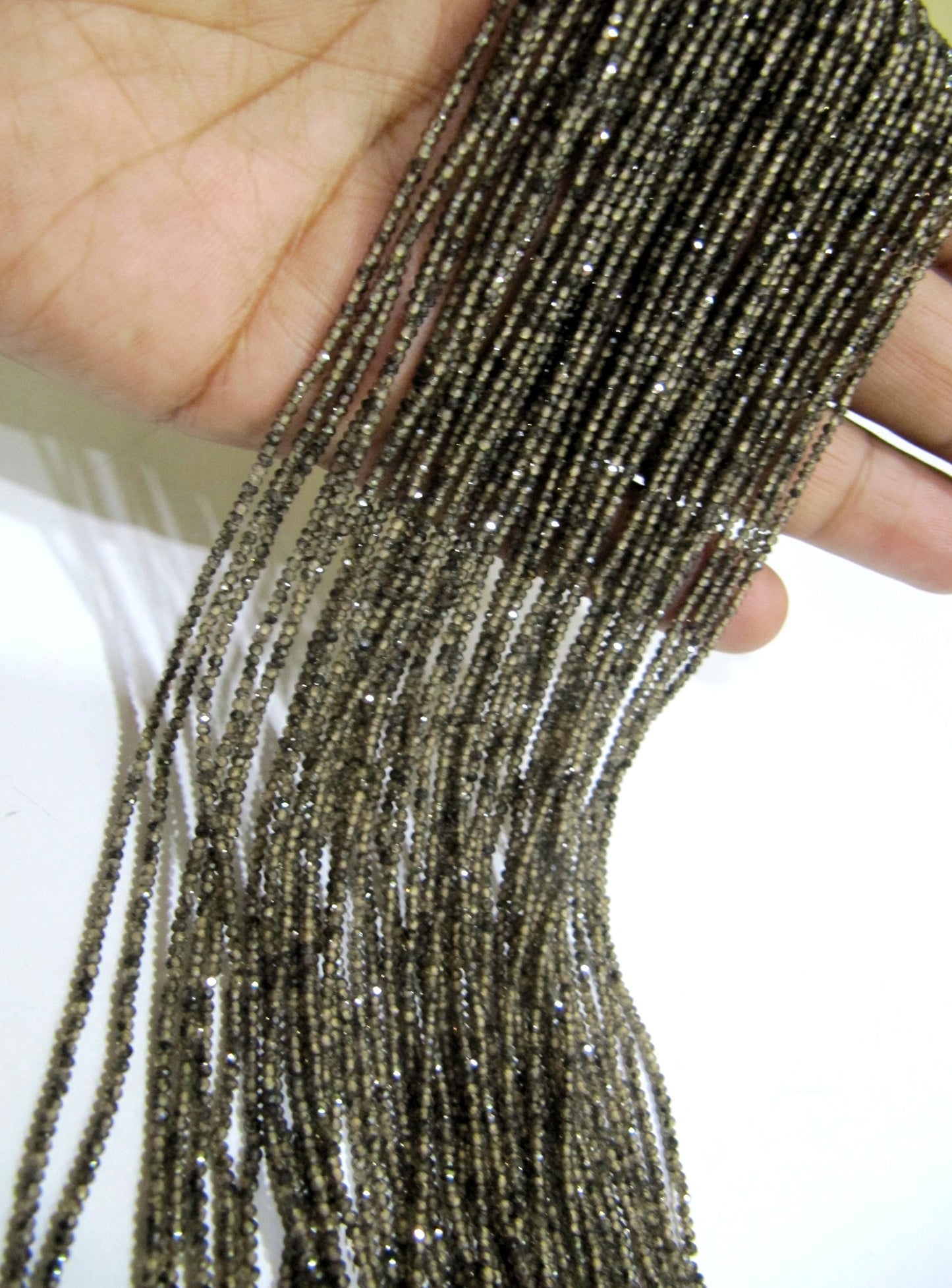Natural Untreated Zirconia Beads Dark Green Color Rondelle Faceted 2mm Strand 13 inch long Top Quality Wholesale prices Earth Mined gemstone