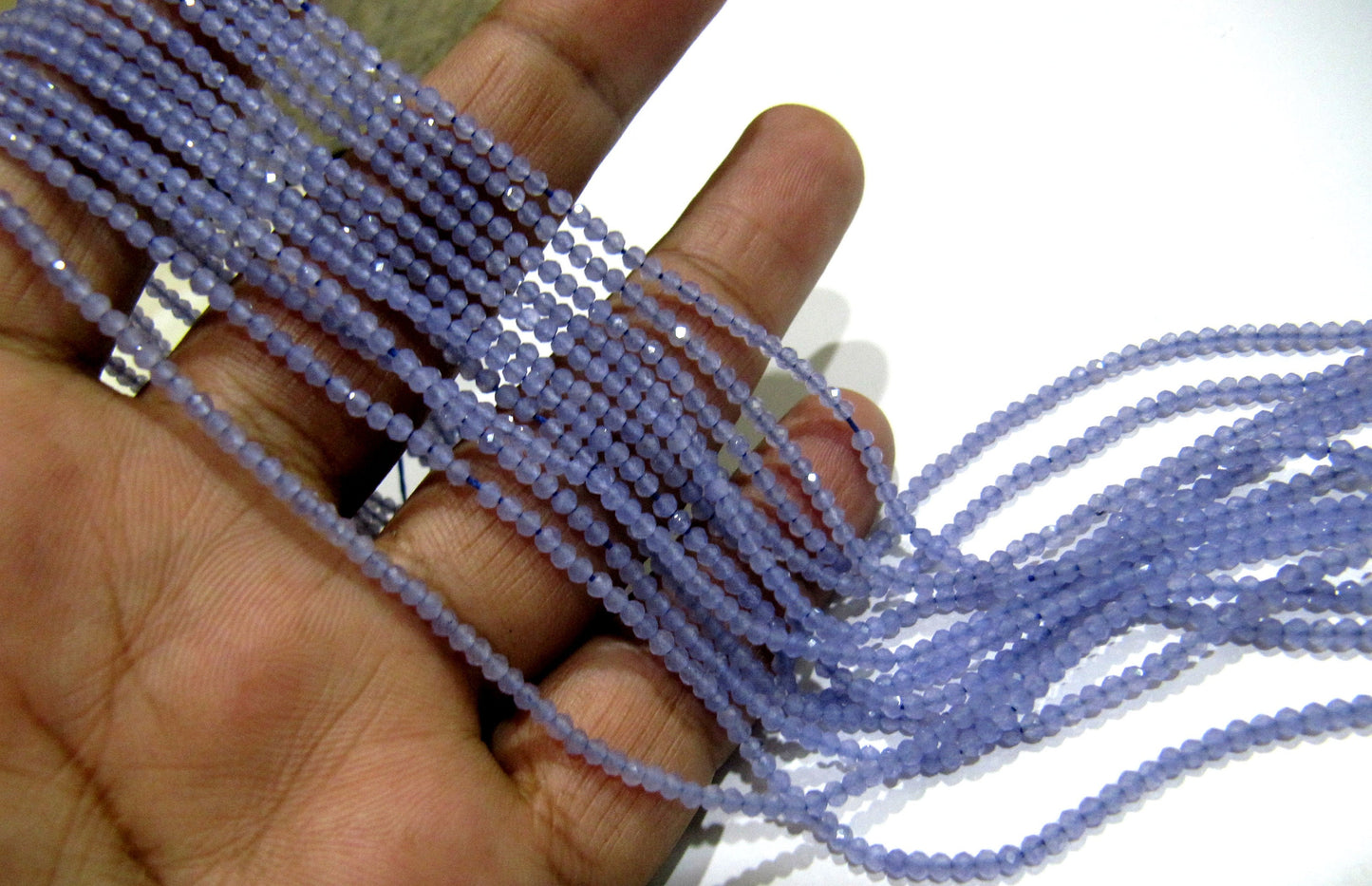 Natural Purple Chalcedony 2mm Rondelle Micro faceted Gemstone Beads Strand 13 Inches Long Best Quality Beads Sold per Strand 13 inch