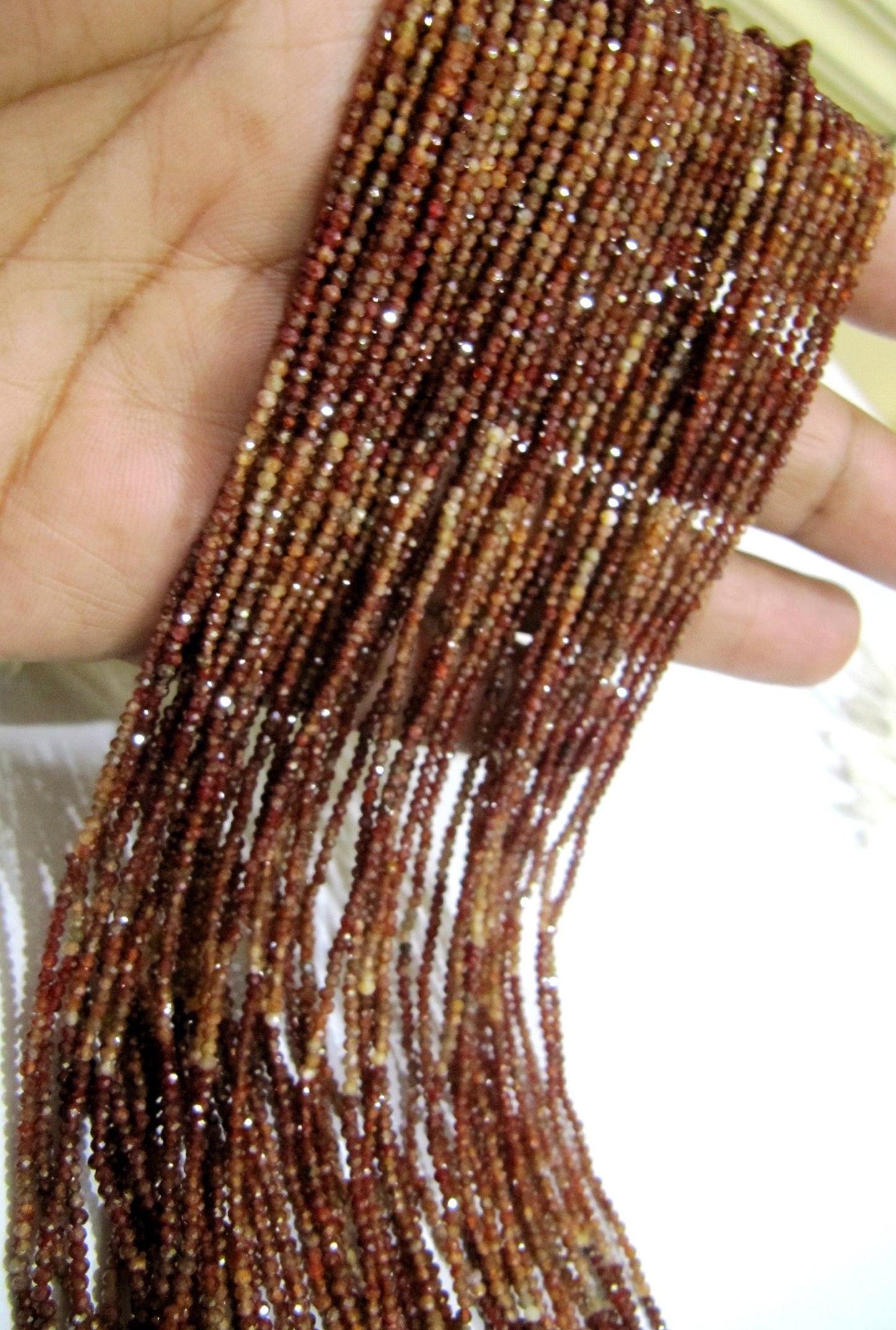 Natural Untreated Zirconia Brown Color Rondelle Faceted 2mm Beads Strand 13 inch long Top Quality Wholesale price Earth mined Zircon beads