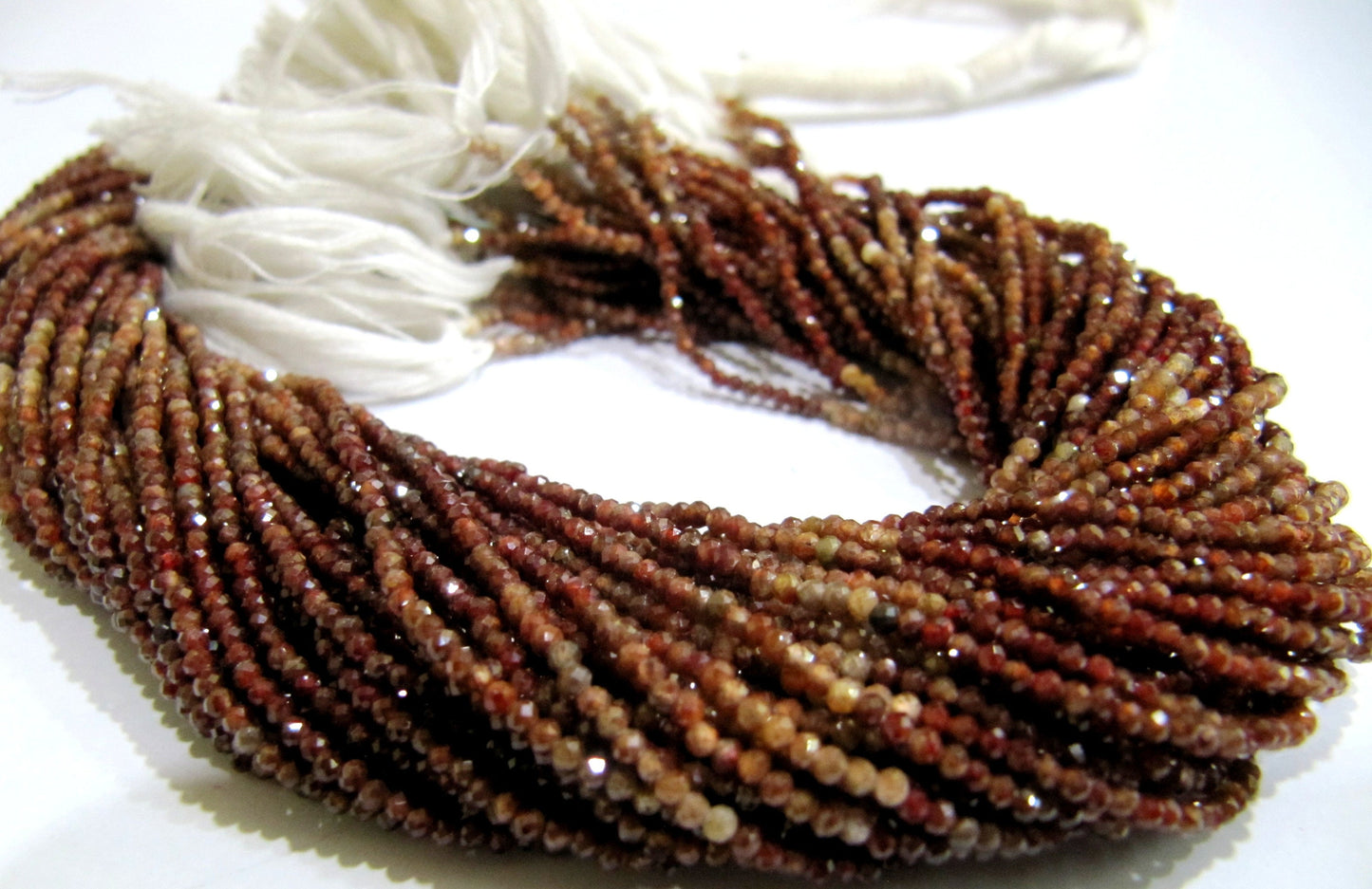 Natural Untreated Zirconia Brown Color Rondelle Faceted 2mm Beads Strand 13 inch long Top Quality Wholesale price Earth mined Zircon beads