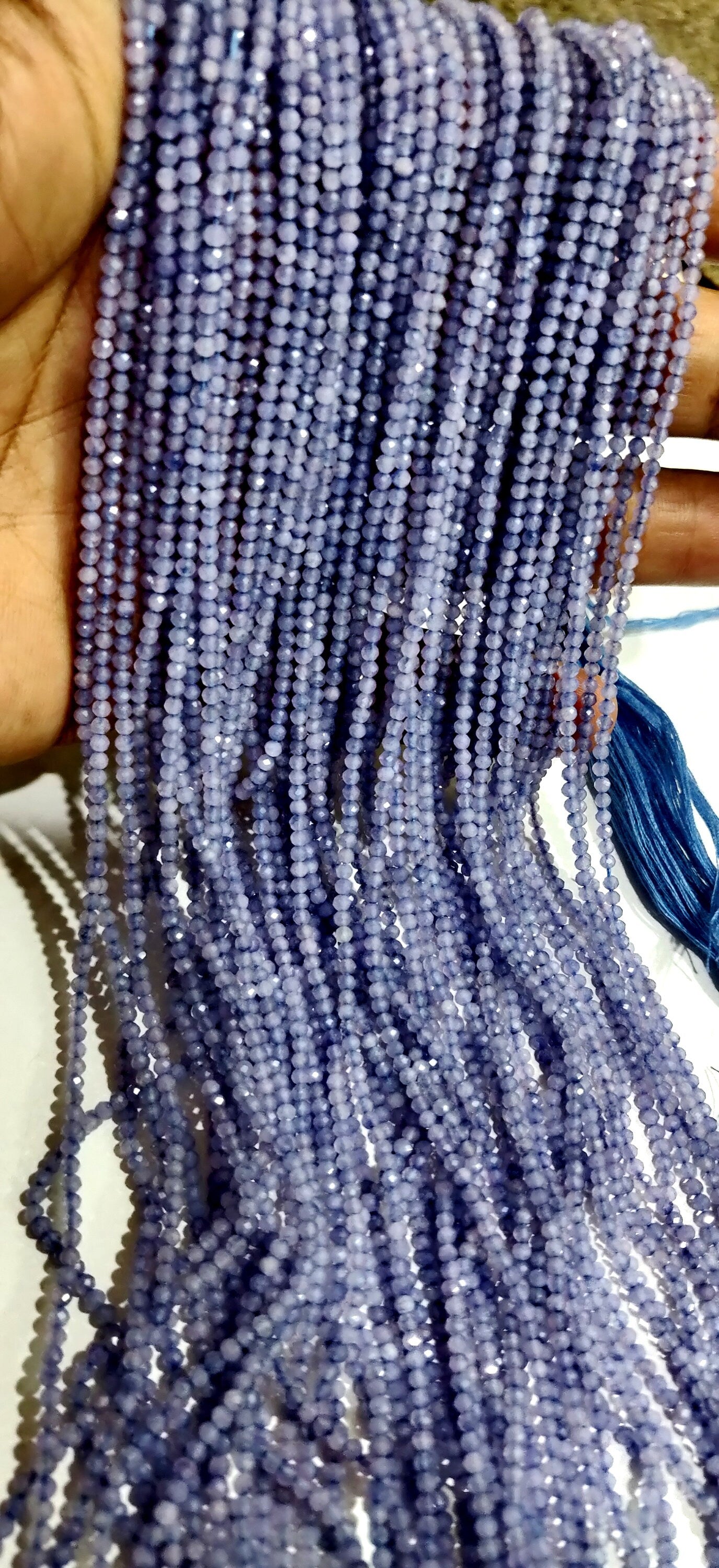 Natural Tanzanite 2.5mm Rondelle Micro faceted Gemstone Beads Strand 13 Inches Long Best Quality Beads Sold Per Strand