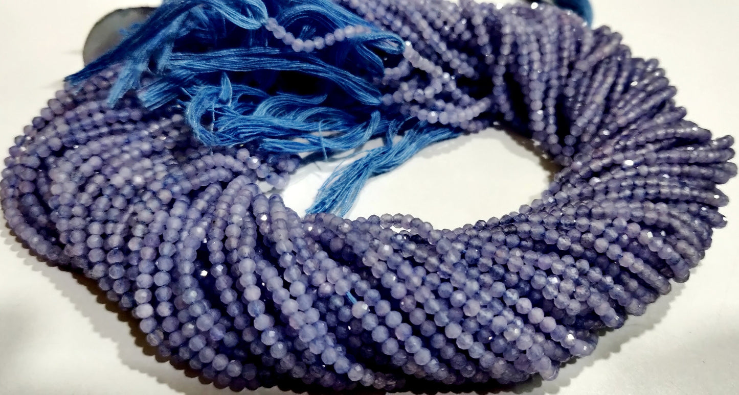 Natural Tanzanite 2.5mm Rondelle Micro faceted Gemstone Beads Strand 13 Inches Long Best Quality Beads Sold Per Strand