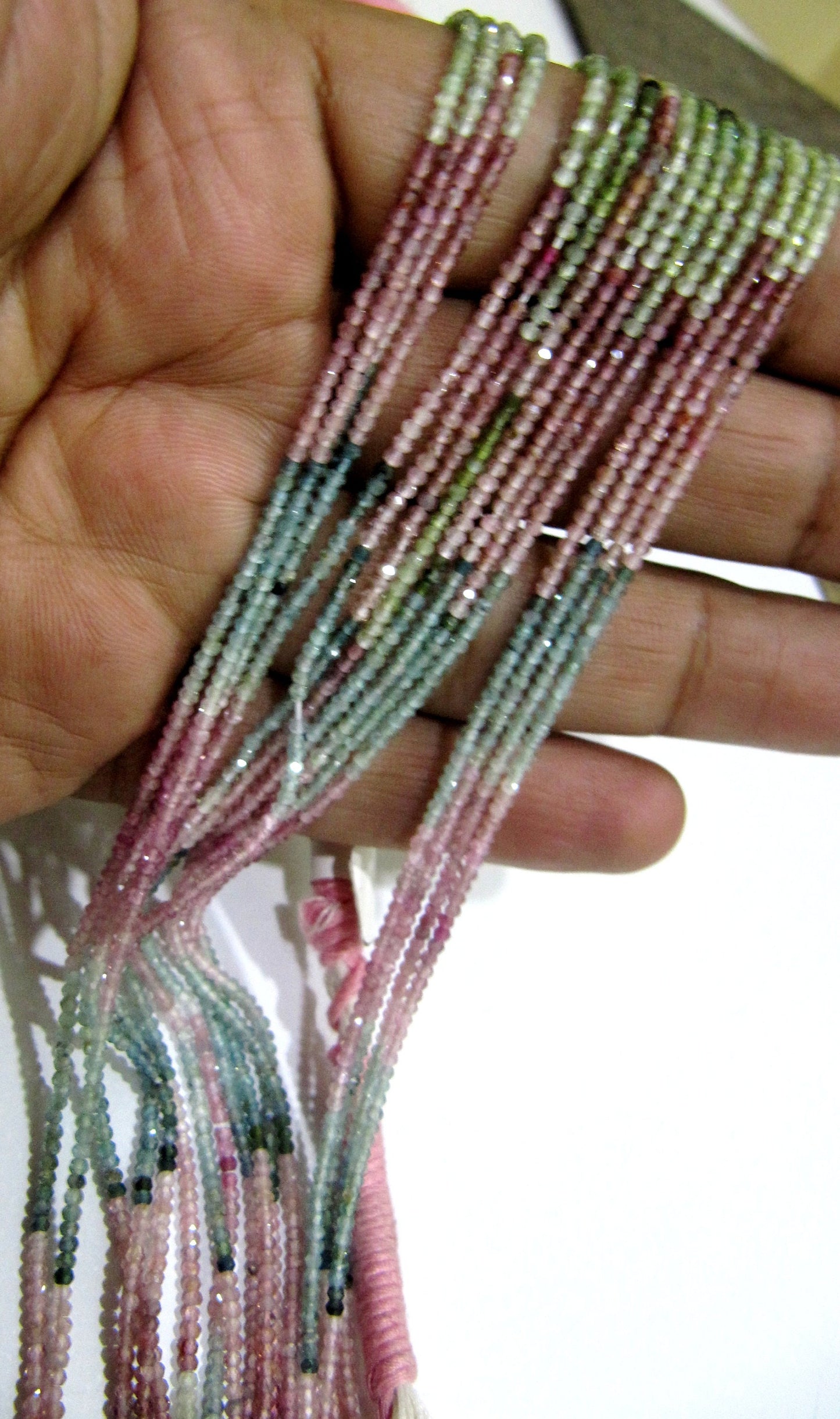 Natural Multi tourmaline 2mm Rondelle Micro faceted Gemstone Beads Strand 13 Inches Long Best Quality Beads Sold Per Strand