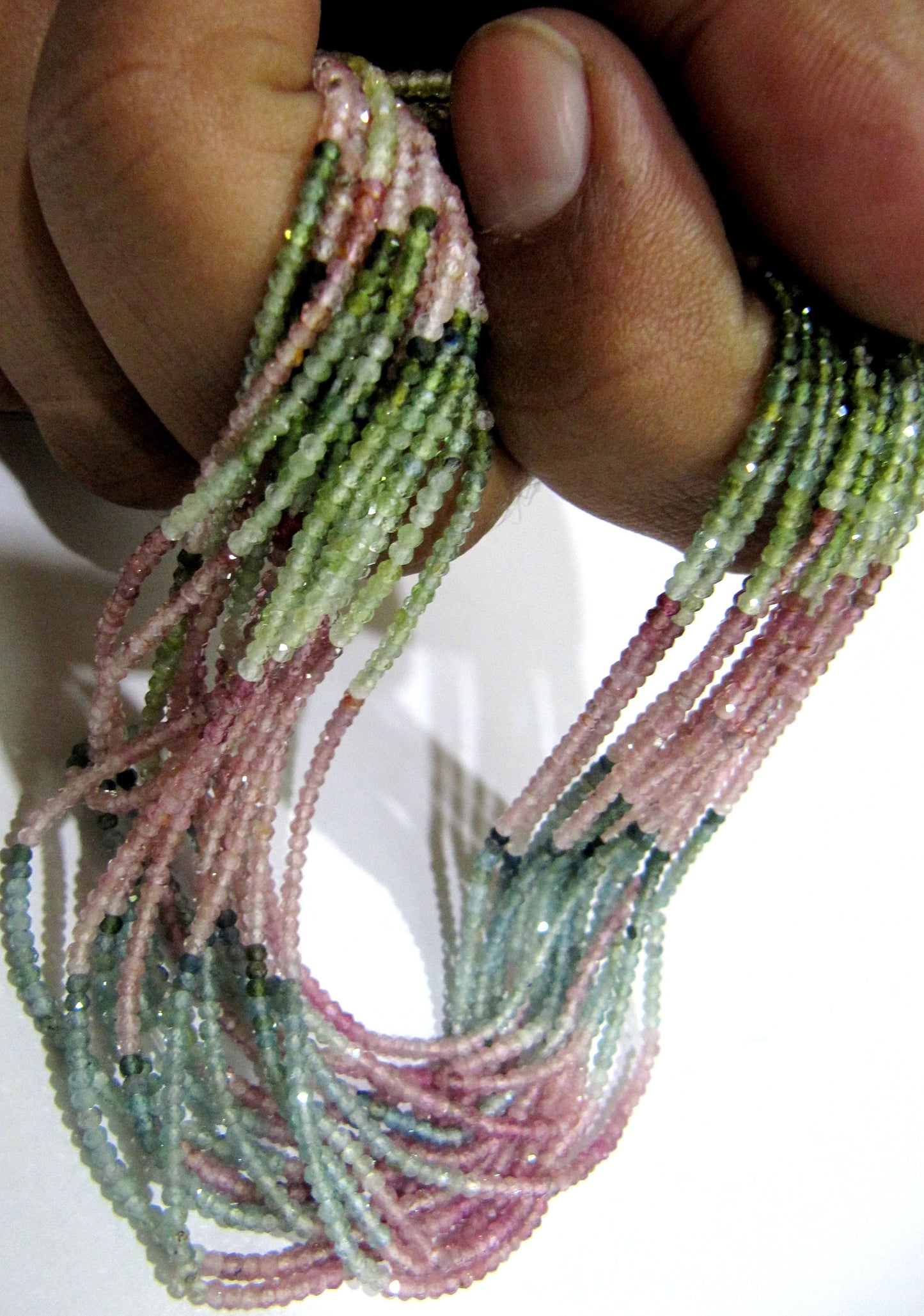 Natural Multi tourmaline 2mm Rondelle Micro faceted Gemstone Beads Strand 13 Inches Long Best Quality Beads Sold Per Strand