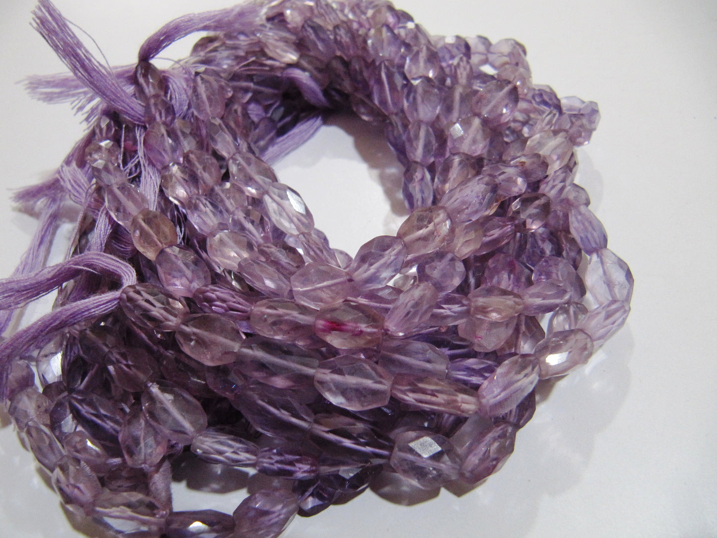 Natural Pink Amethyst Oval Faceted briolette Beads Size 6x9mm to 9x12mm Strand 10 inch Long Wholesale Prices