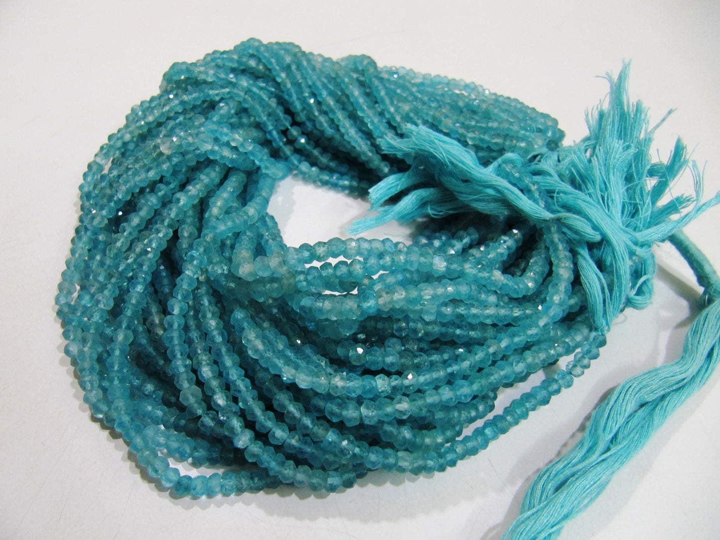 Natural Genuine Apatite Rondelle Faceted 5mm Beads Strand 13 inches long Best Quality Wholesale prices jewelry making gemstone beads