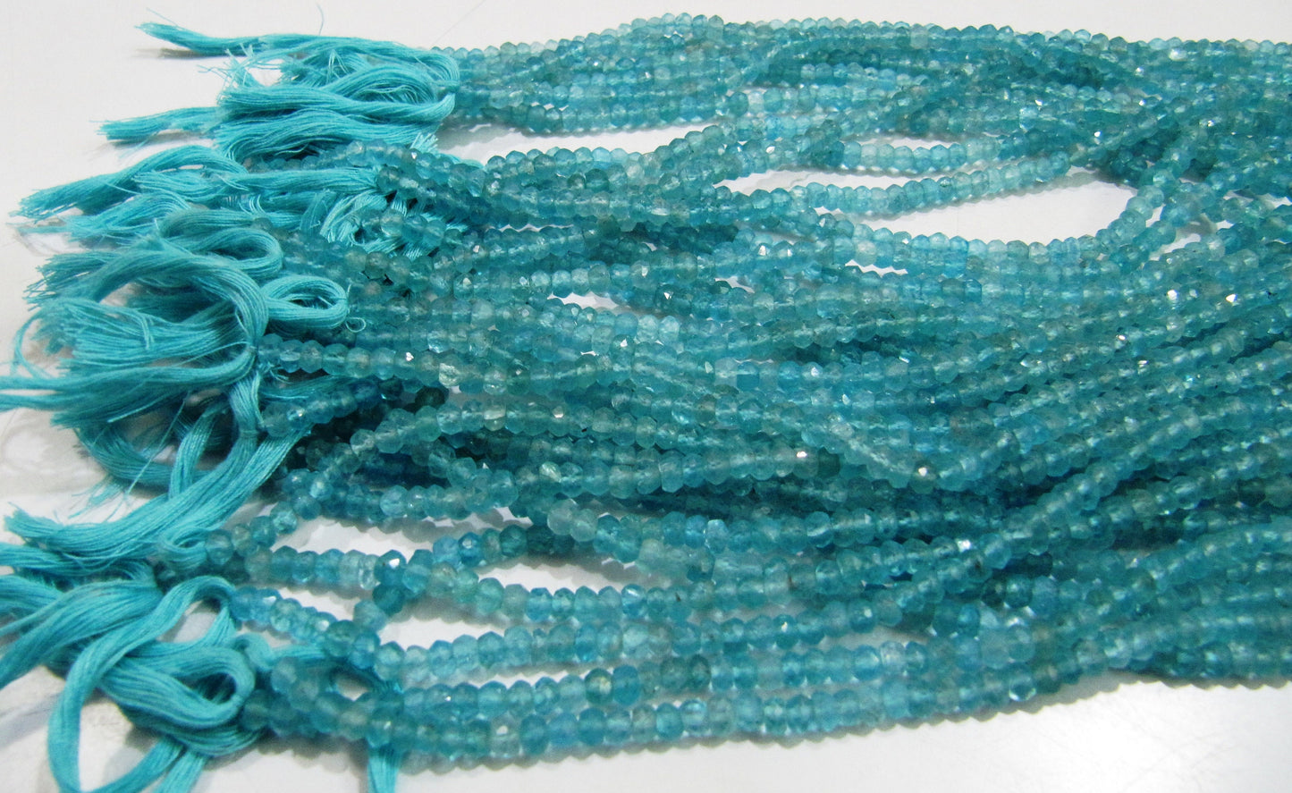 Natural Genuine Apatite Rondelle Faceted 5mm Beads Strand 13 inches long Best Quality Wholesale prices jewelry making gemstone beads