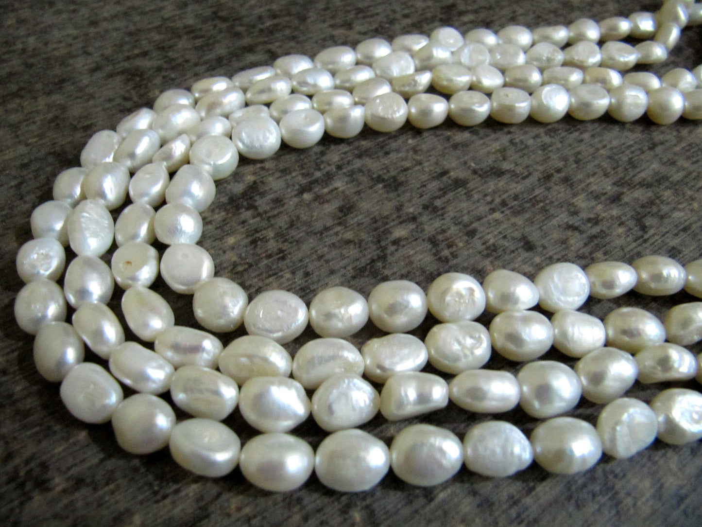 Natural Fresh water Pearl Tumbled Shape White Pearl 8X10mm Size Beads Strand 16 inches Long Jewelry Making Gemstone Beads