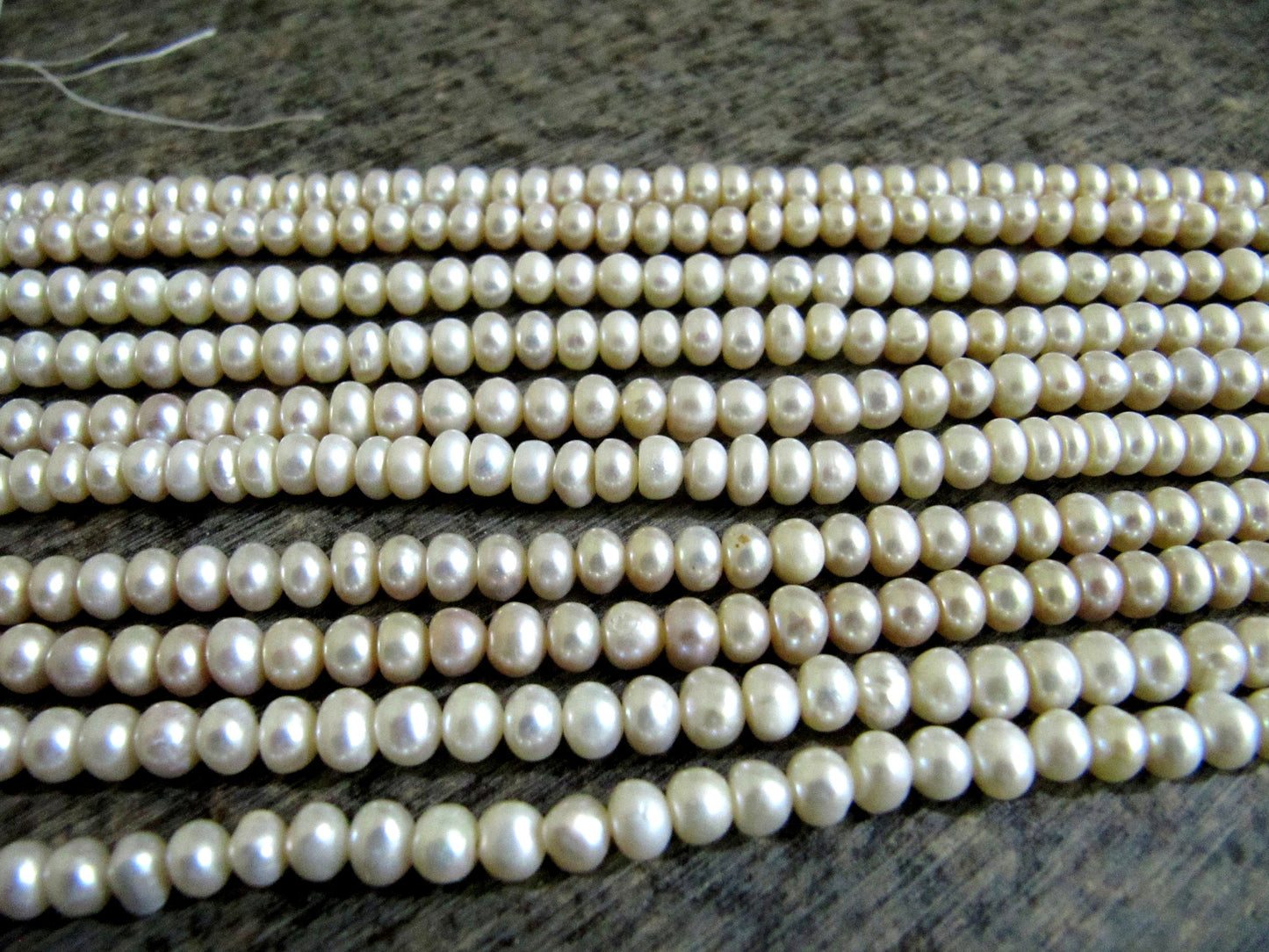 Natural Fresh water Pearl Rondelle Plain Smooth White Pearl 5mm Size Beads Strand 16 inches Long Top Quality Jewelry Making Gemstone Beads