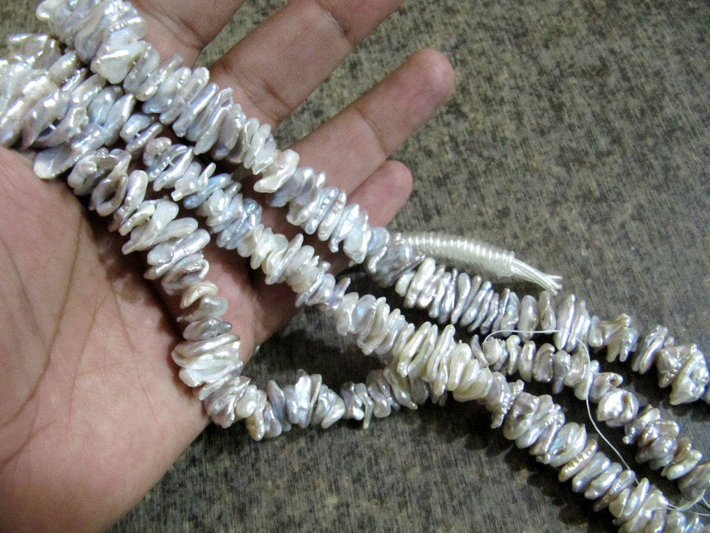 Natural Grey Pearl Freeshape Nugget Tumbled  13 to 20mm Size Beads Strand 8 inches Long Jewelry Making Gemstone Beads Wholesale Prices