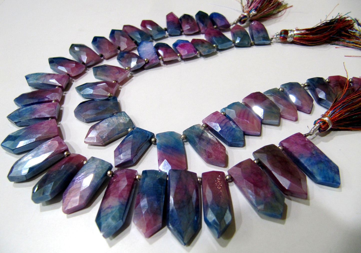 Natural Multi color Moonstone AB Mystic Coated Fancy Pencil Arrow Shape Faceted Beads 10X20mm Strand 9inch long High Quality Beads