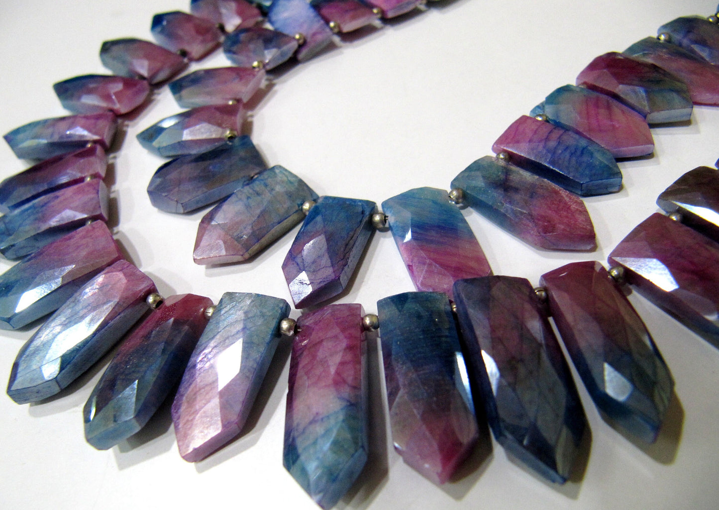 Natural Multi color Moonstone AB Mystic Coated Fancy Pencil Arrow Shape Faceted Beads 10X20mm Strand 9inch long High Quality Beads
