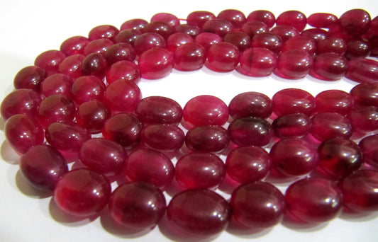 Dyed Ruby Quartz Plain Smooth Nugget Tumbled Shape 10 to 15 mm Size Beads Strand 15 inches long Gemstone Beads