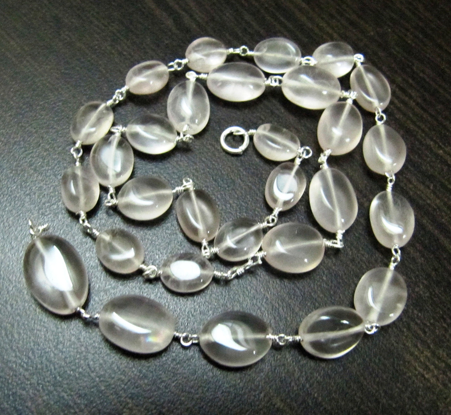 1 Foot-Natural Rose Quartz Plain Smooth Oval Shape 6x8mm to 8x10mm size Beaded Gemstone Chain Wholesale Prices Choose the Plating color