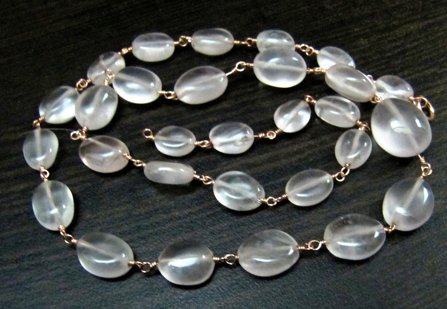 1 Foot-Natural Rose Quartz Plain Smooth Oval Shape 6x8mm to 8x10mm size Beaded Gemstone Chain Wholesale Prices Choose the Plating color
