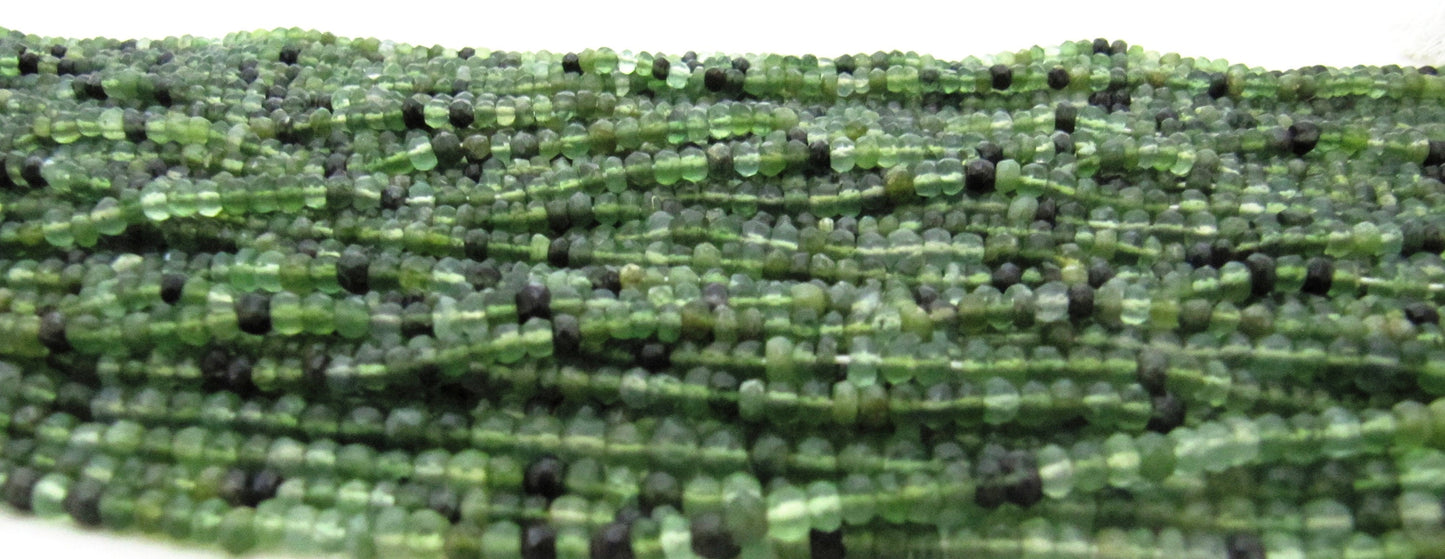 Natural Serpentine Rondelle Faceted 3 to 4mm size Gemstone Beads Strand 13 inches long Jewelry making beads Wholesale Prices