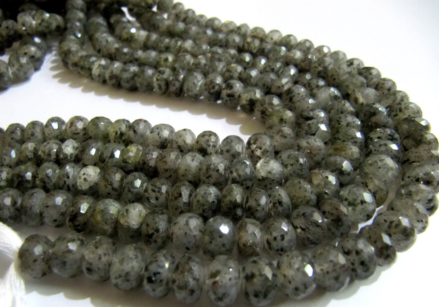 Natural Black Rutile Dot Quartz Rondelle Faceted top quality 7 to 10mm beads Strand 10 inches long Jewelry making Gemstone Beads wholesale