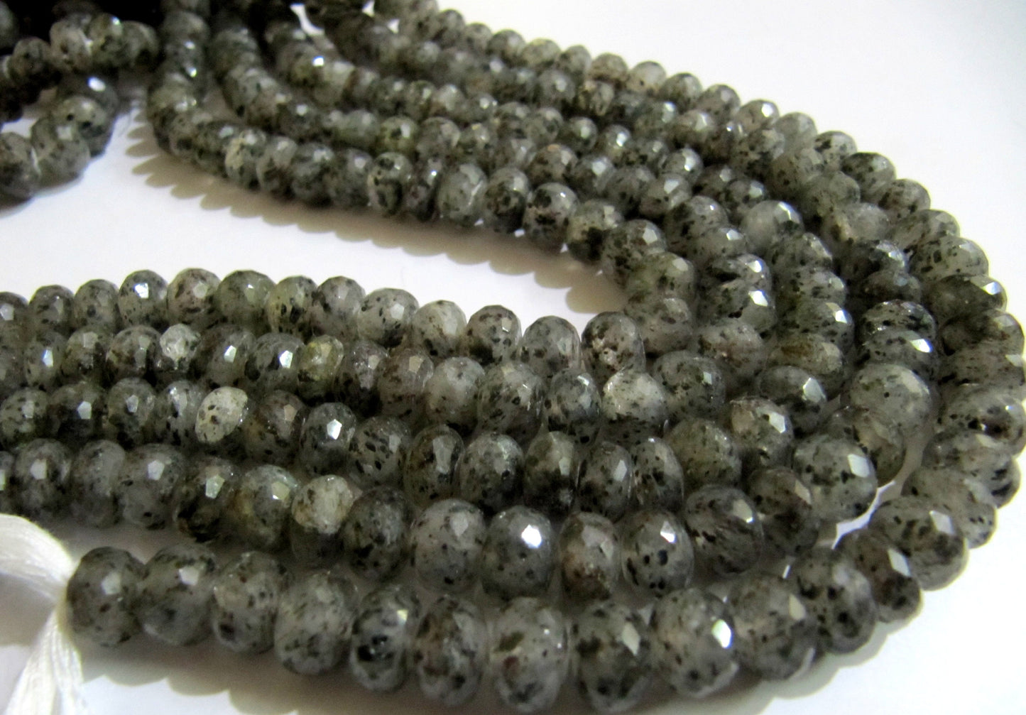Natural Black Rutile Dot Quartz Rondelle Faceted top quality 7 to 10mm beads Strand 10 inches long Jewelry making Gemstone Beads wholesale