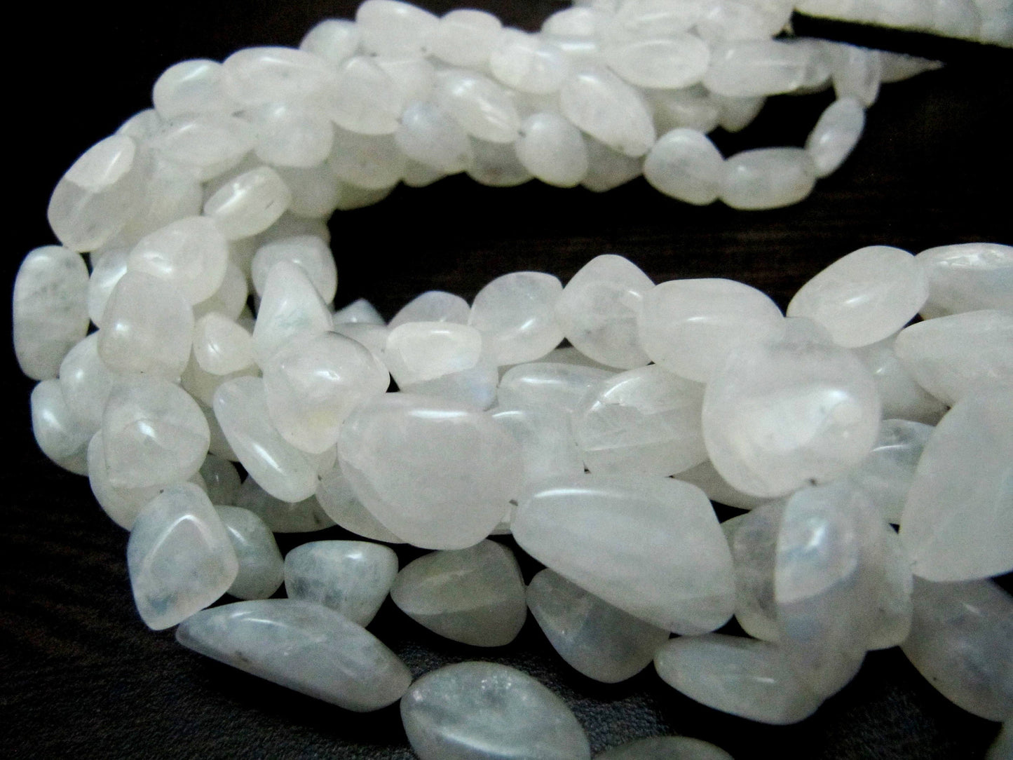 Natural Rainbow Moonstone Plain Smooth Tumbled Nugget Shape 10mm to 15mm Size Blue Flashy Beads Strand 16 inches long Gemstone Beads