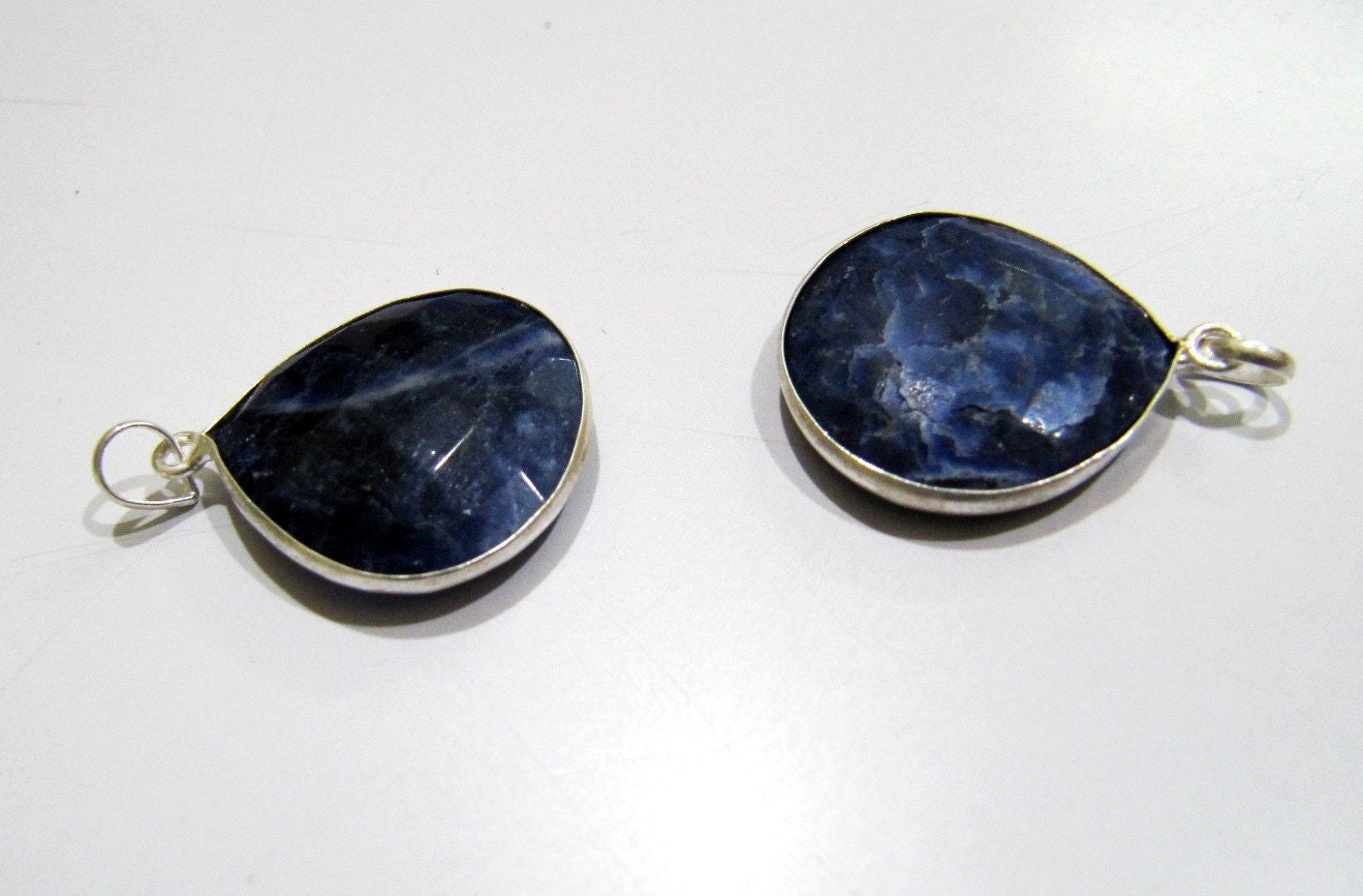 Natural Sodalite Heart Shape Briolette Faceted Connector Pendant Charm Unique Rare Gemstone Bezel Size 22mm Sold Per Piece
