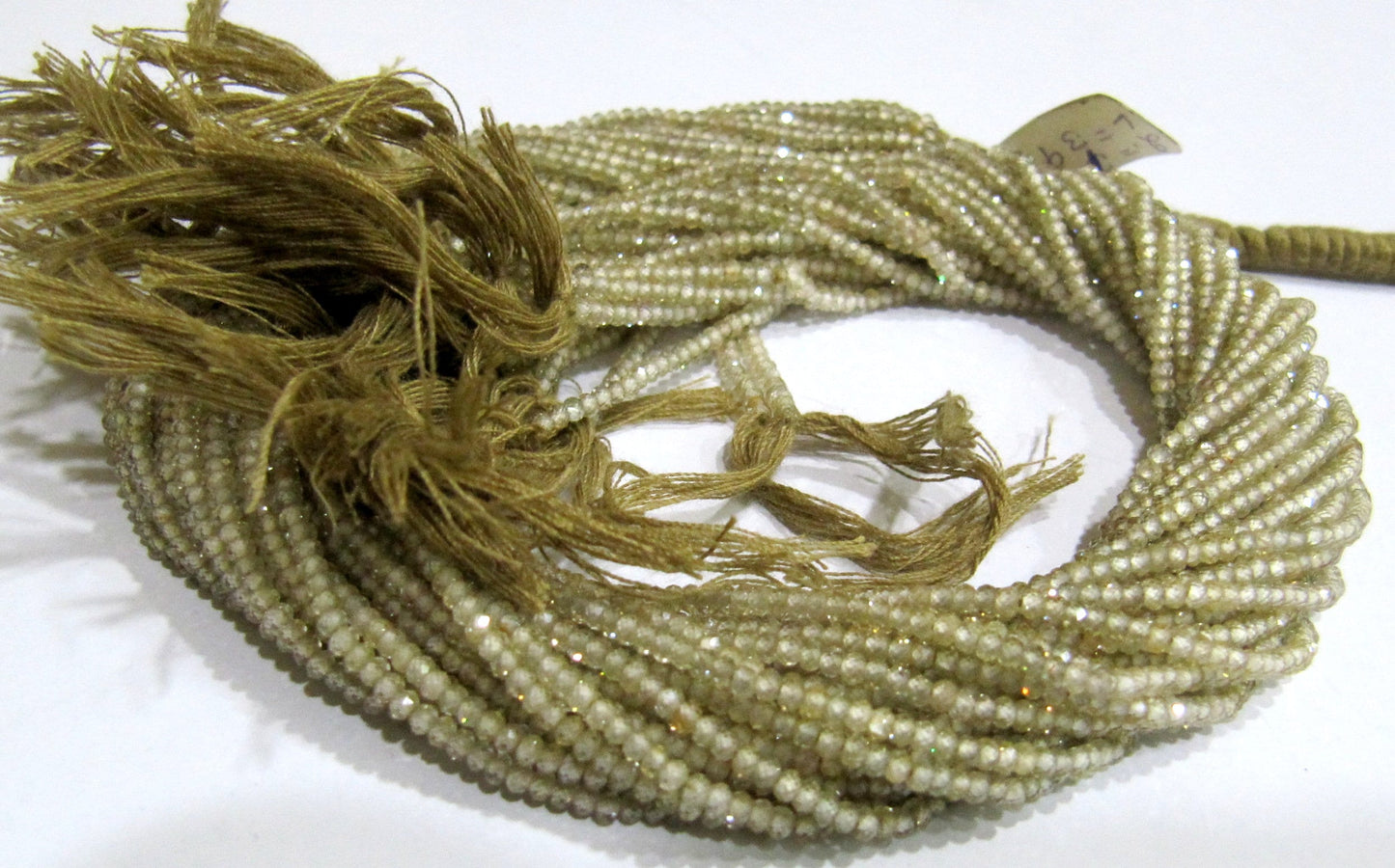 Natural Earth mined Zircon Rondelle Faceted 2mm Beads Strand 13 inch Wholesale prices Jewelry making Creamish Color  gemstone  beads