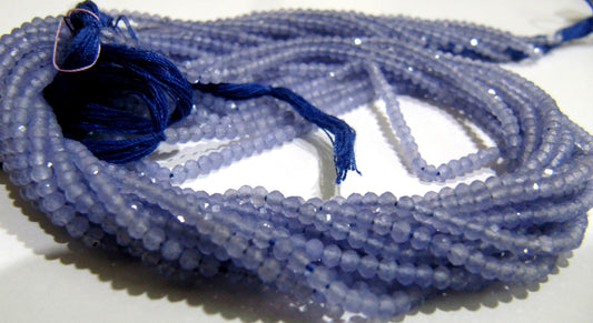 Natural Purple Chalcedony 2mm Rondelle Micro faceted Gemstone Beads Strand 13 Inches Long Best Quality Beads Sold per Strand 13 inch