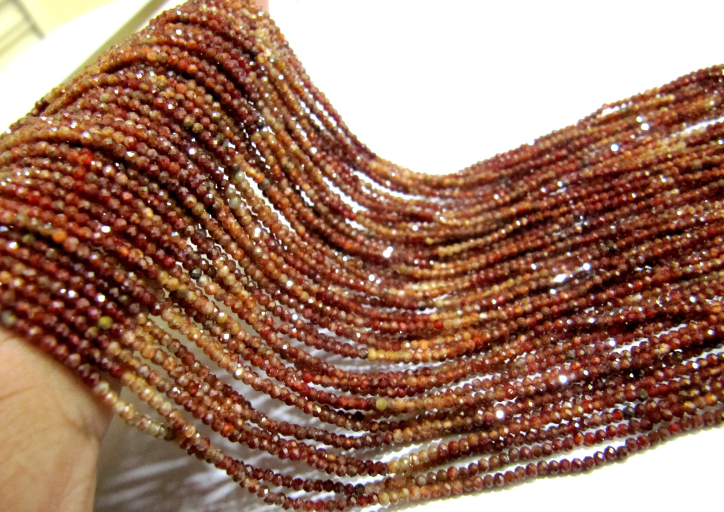 Natural Untreated Zirconia Brown Color Rondelle Faceted 2mm Beads Strand 13 inch long Top Quality Wholesale price Earth mined Zircon beads