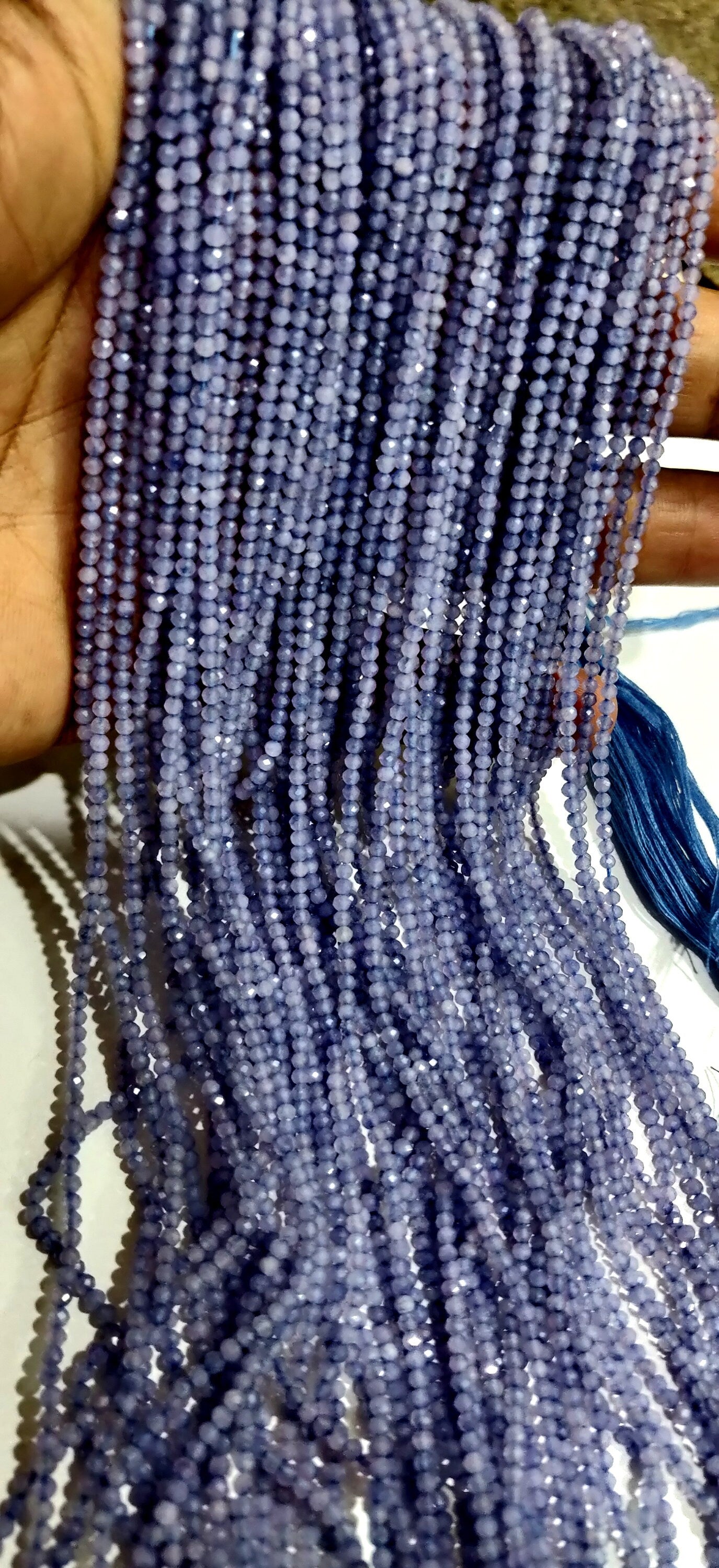 Natural Tanzanite 2.5mm Rondelle Micro faceted Gemstone Beads Strand 13 Inches Long Best Quality Beads Sold Per Strand