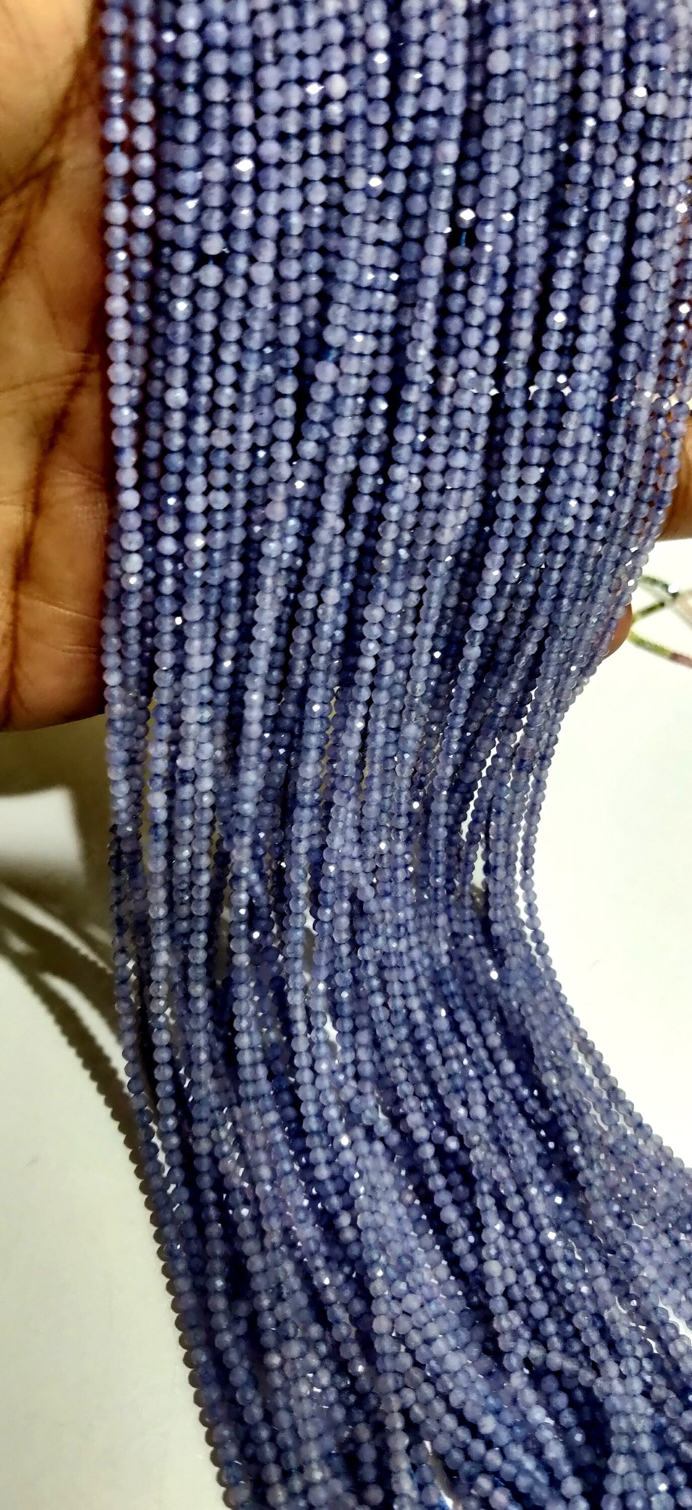 Natural Tanzanite 2.5mm Rondelle Micro faceted Gemstone Beads Strand 13 Inches Long Best Quality Beads Sold Per Strand