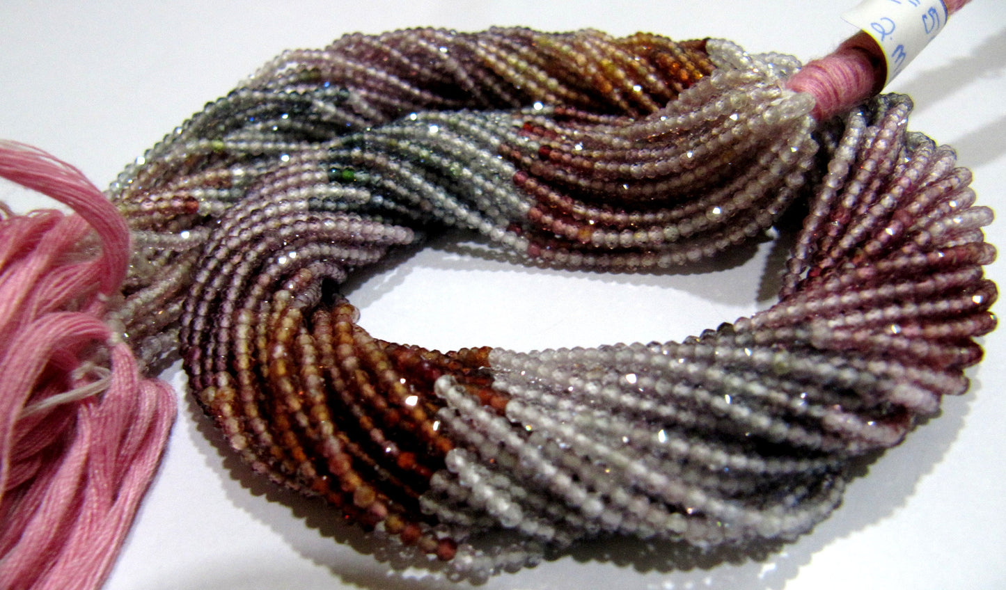 Natural Multi spinel 2mm Rondelle Micro faceted Gemstone Beads Strand 13 Inches Long Best Quality Beads Sold Per Strand